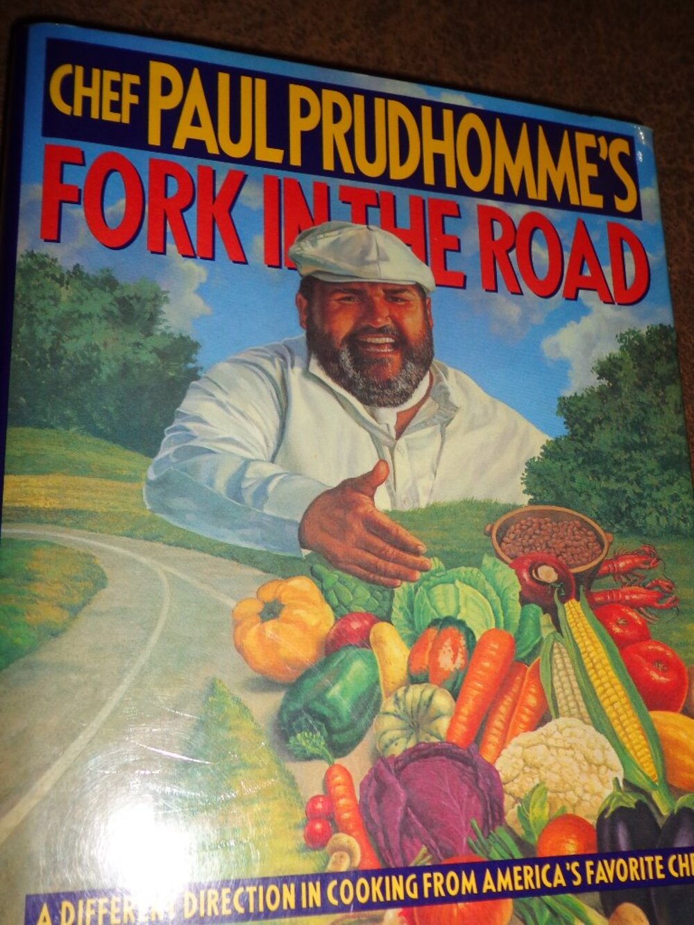 NEW Hardcover Cookbook w/Dust Jacket CHEF PAUL PRUDHOMME'S FORK IN THE ROAD
